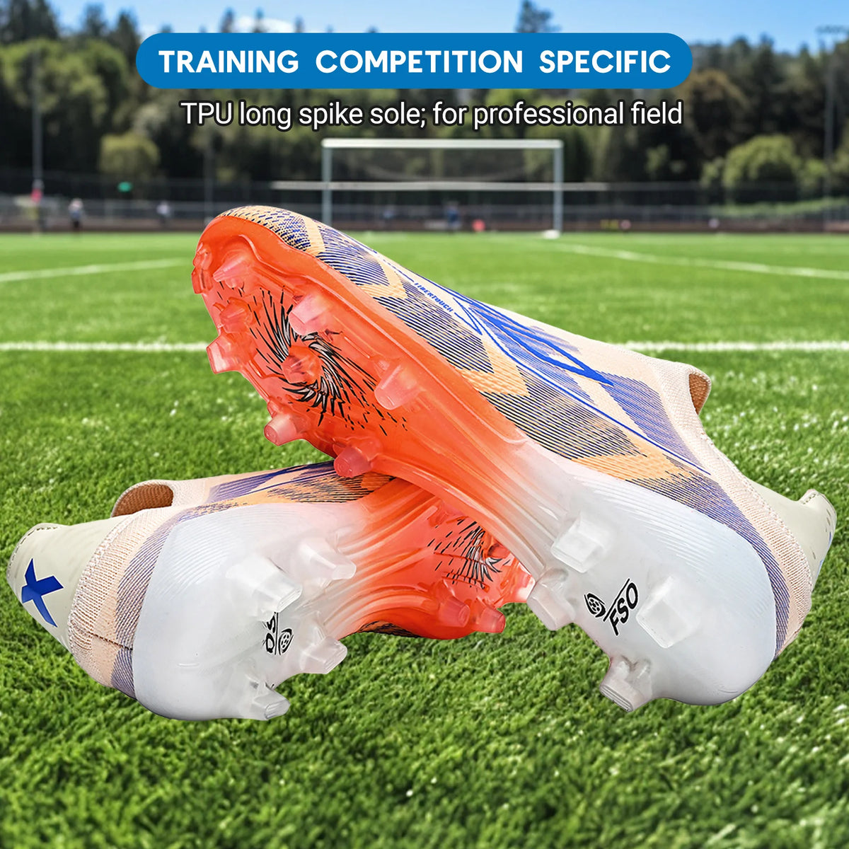 AG/FG Soccer Cleats for Men Women Kids Youth PU Fabric Upper TPU Sole Non-Slip Wear-Resistant for Natural Grass Sports Pitch Training