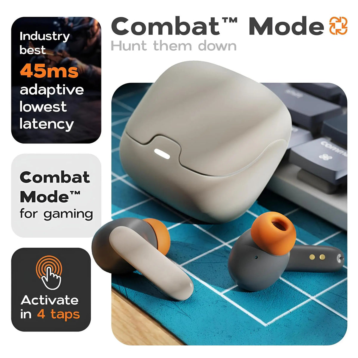 S36 TWS Bluetooth 5.4 Wireless Earbuds – Ultra Low Latency Gaming Earphones, Dual Mic ENC Noise Cancelling In-Ear Headphones with Charging Case