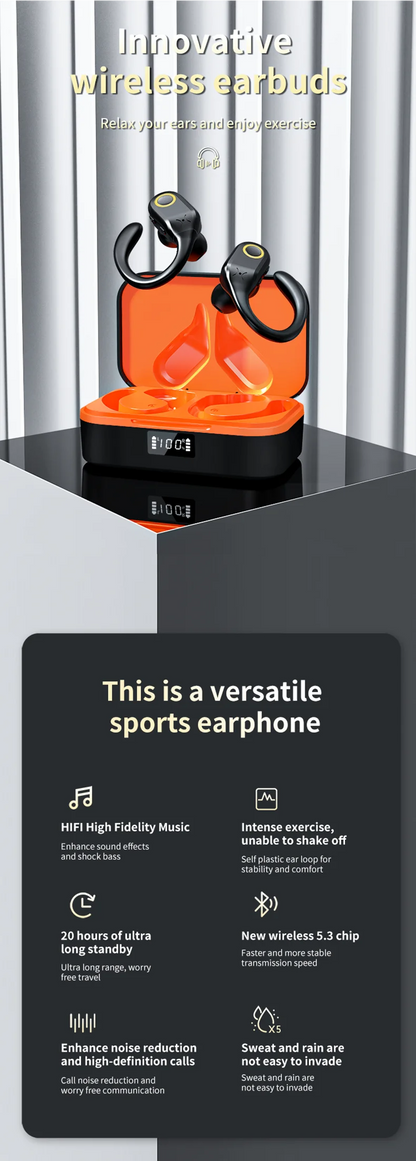 Newest ANC Wireless Bluetooth 5.3 TWS Earbuds – Noise Cancelling Earphones with Dual Mic ENC, Deep Bass, IP57 Waterproof, 40H Playtime