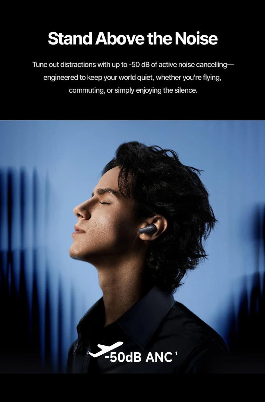 Baseus Inspire XP1 Wireless Bluetooth 6.1 ANC Earbuds – -50dB Adaptive Noise Cancelling, Dolby Audio, 6 Mic ENC, Sound by Bose Premium TWS Earphones
