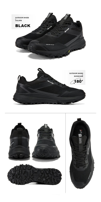 Baasploa Men Hiking Sneakers Outdoor Fashion Lightweight Breathable Shoes Male Casual Anti-Skid Wear-Resistant Climbing Shoes