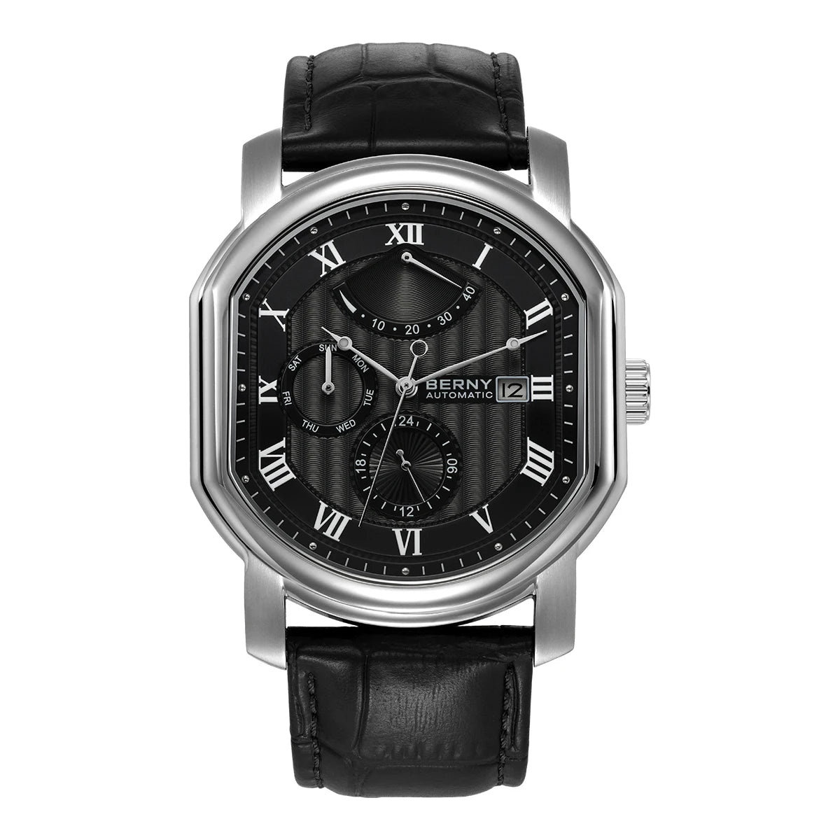BERNY Men Mechanical Watch Top Accuracy Move Automatic Wristwatch Luxury Male Clock Sapphire Self-Winding Men's Watch Waterproof