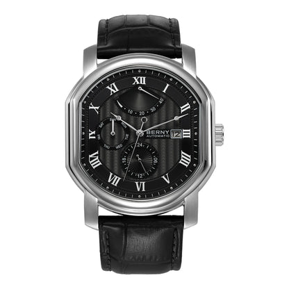 BERNY Men Mechanical Watch Top Accuracy Move Automatic Wristwatch Luxury Male Clock Sapphire Self-Winding Men's Watch Waterproof