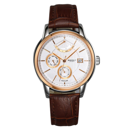 BERNY Luxury Automatic Watches for Men Fashion Elegant Mechanical Wristwatch Sapphire Date Week High-end Men's Dress Watch