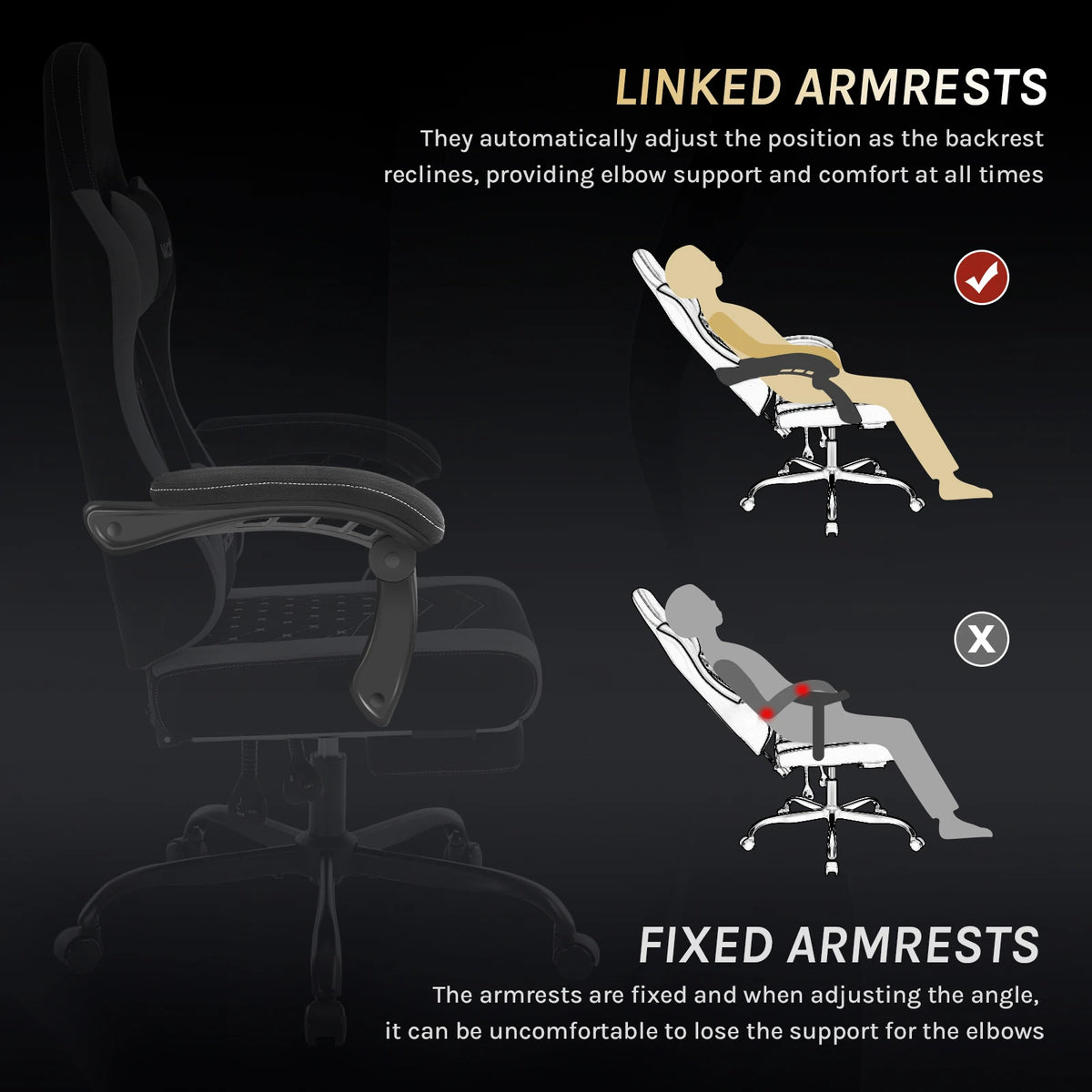 Cadeira de computador giratória WOLTU com função de massagem, cadeira de escritório ergonómica com almofada e apoio para os pés, cadeira gaming ajustável em altura