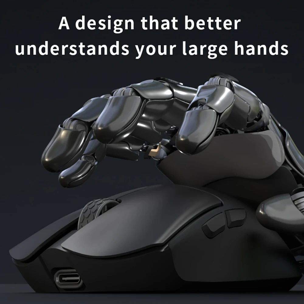 Ratón gaming Darmoshark M3 V2 Double 8K inalámbrico trimodo 26KDPI con sensor PAW3395, ratón macro para manos grandes para ordenador portátil y PC