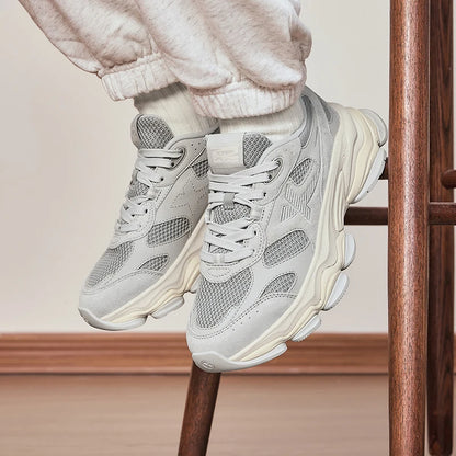 Xtep Chinoiserie Casual Shoes Female 2025 Spring Increase Thick Sole Sports Shoes Outdoor Vintage Fashion Sneakers 875118320006