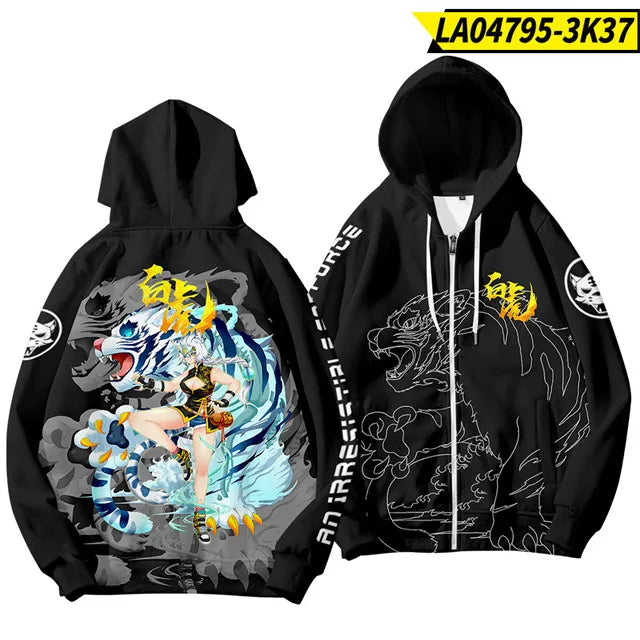 3D tištěné oblečení k čínskému novému roku – pánské mikiny s kapucí pro děti, módní mikina s motivem draka, cool streetwearový top