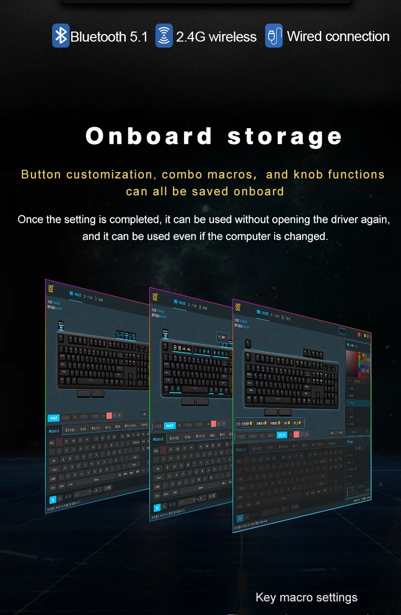 Teclado mecánico inalámbrico SKYLOONG GK104 Pro 100% personalizado, teclado con interruptores intercambiables en caliente de bajo ruido para PC gamer y accesorios de oficina
