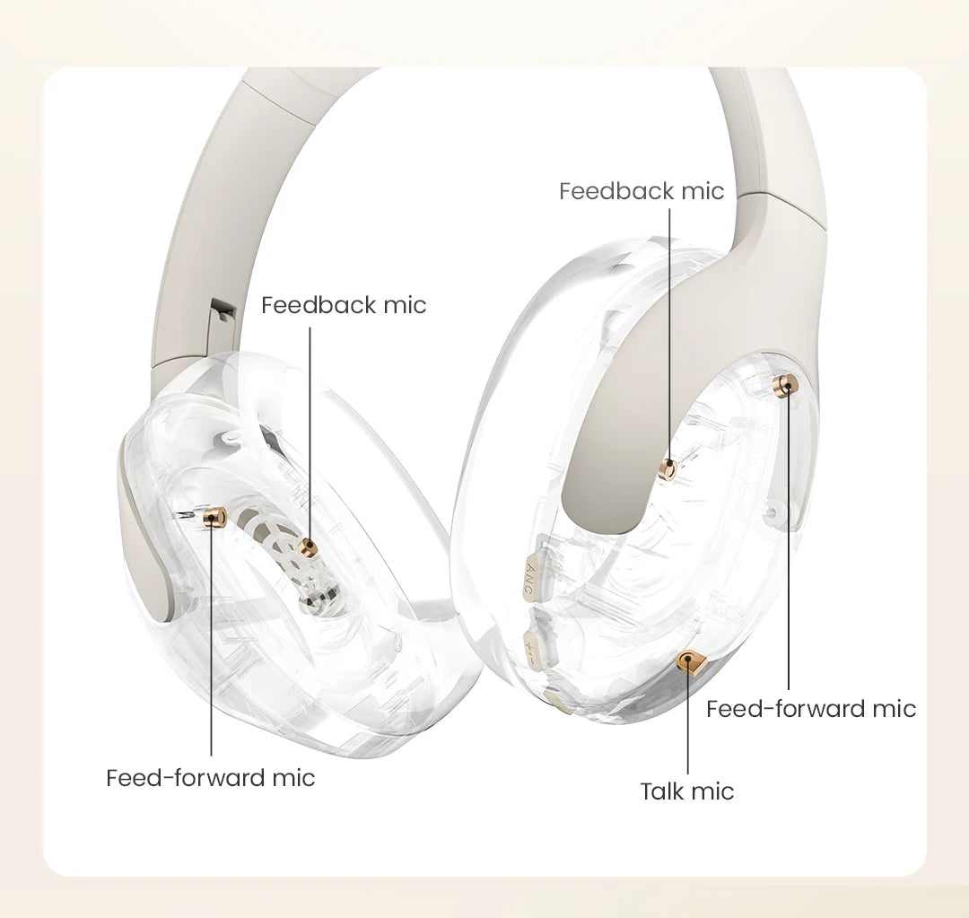 HAYLOU S30 Wireless Bluetooth 5.4 ANC Headphones 43dB Noise Cancelling Headsets with 40mm Driver, 80H Playtime Hi-Res Audio Earphones
