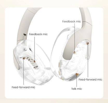 HAYLOU S30 Wireless Bluetooth 5.4 ANC Headphones 43dB Noise Cancelling Headsets with 40mm Driver, 80H Playtime Hi-Res Audio Earphones