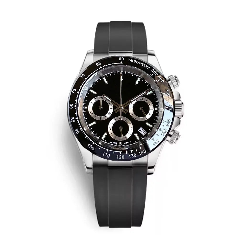 Luxury VK63 Men's Watch Quartz Movement Business Stop Watches 39mm Steel/Rose Gold Date Luminous Dial Fully Chronograph