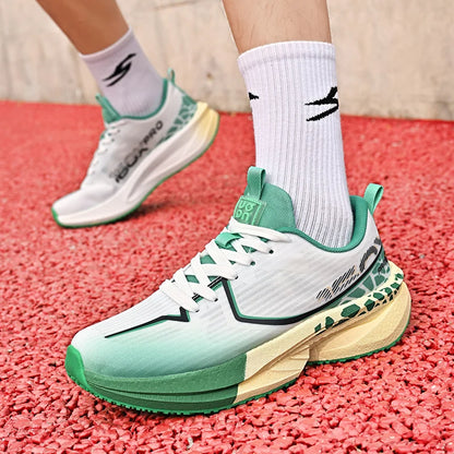 Mens Sports Shoes New Marathon Casual Sports Lightweight Running Shoes Youth Comfortable Mesh Cushioning Outdoor Fitness Shoes