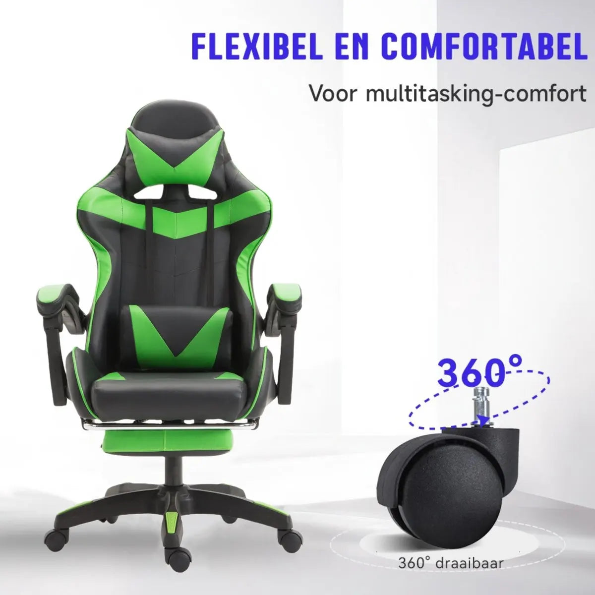 Gaming Chair Ergonomic Cat Ear Gaming Chair with Adjustable Armrests, Reclining Office Chair, Height Adjustable Computer Chair with Pillows
