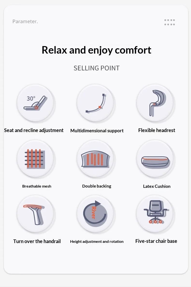 Ergonomic Office Chair with Adjustable Lumbar Support, Mesh High Back, Reclining Swivel Computer Desk Chair with Adjustable Armrests for Home Office & Gaming