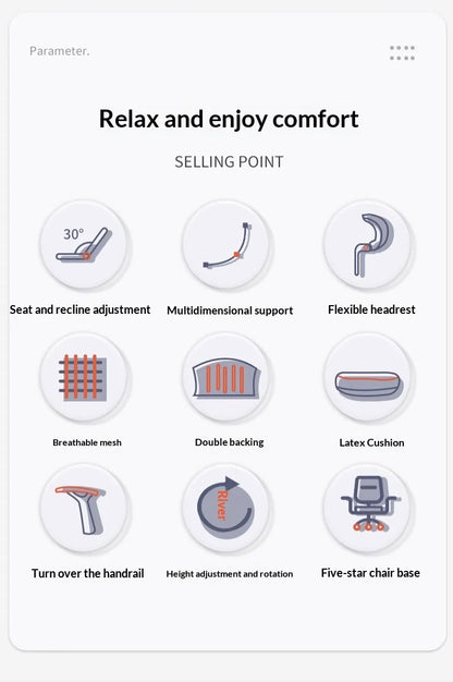 Ergonomic Office Chair with Adjustable Lumbar Support, Mesh High Back, Reclining Swivel Computer Desk Chair with Adjustable Armrests for Home Office & Gaming