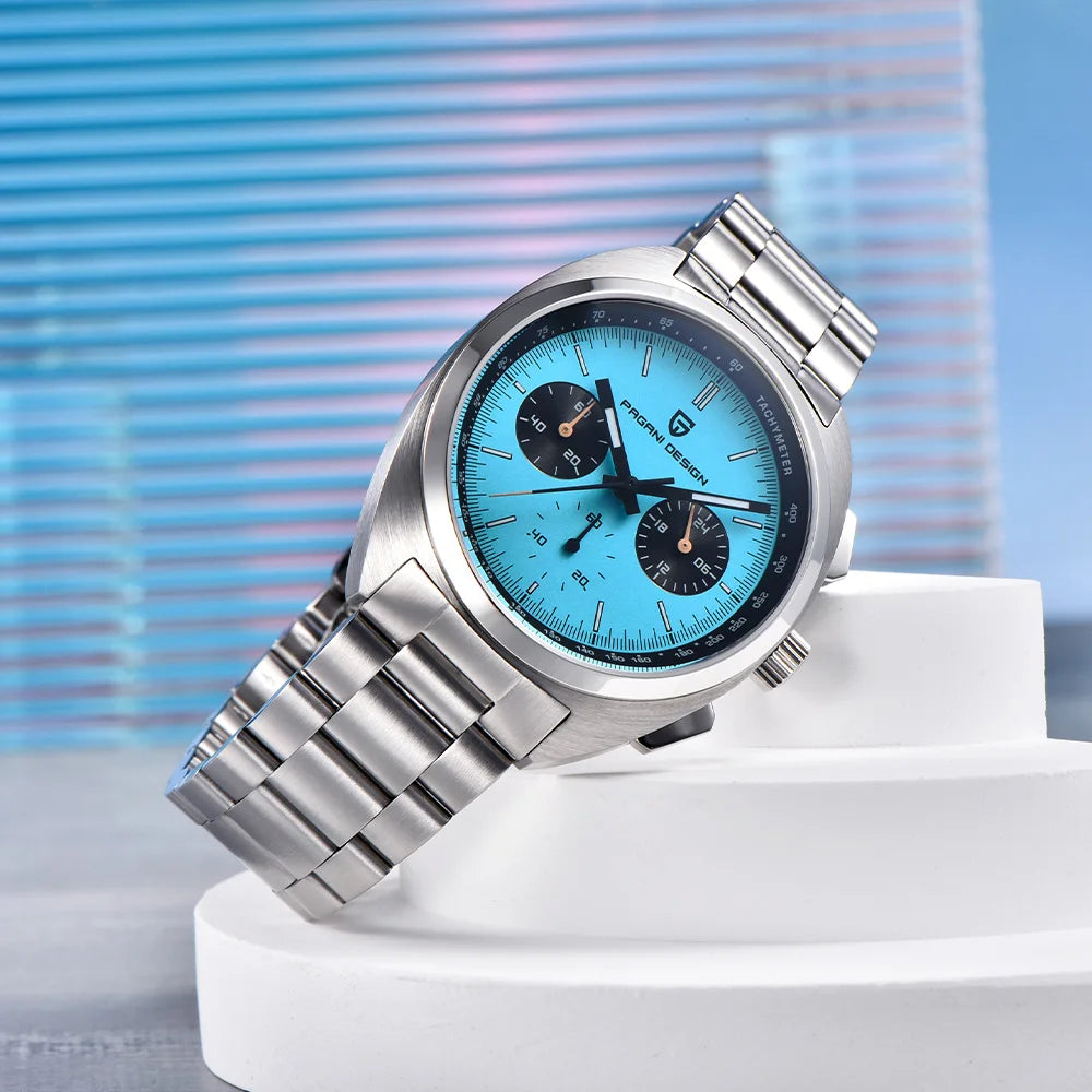 Pagani design2026fashion men's quartz watch top brand luxury sapphire VK63 men's chronograph all-steel diving relógios masculino