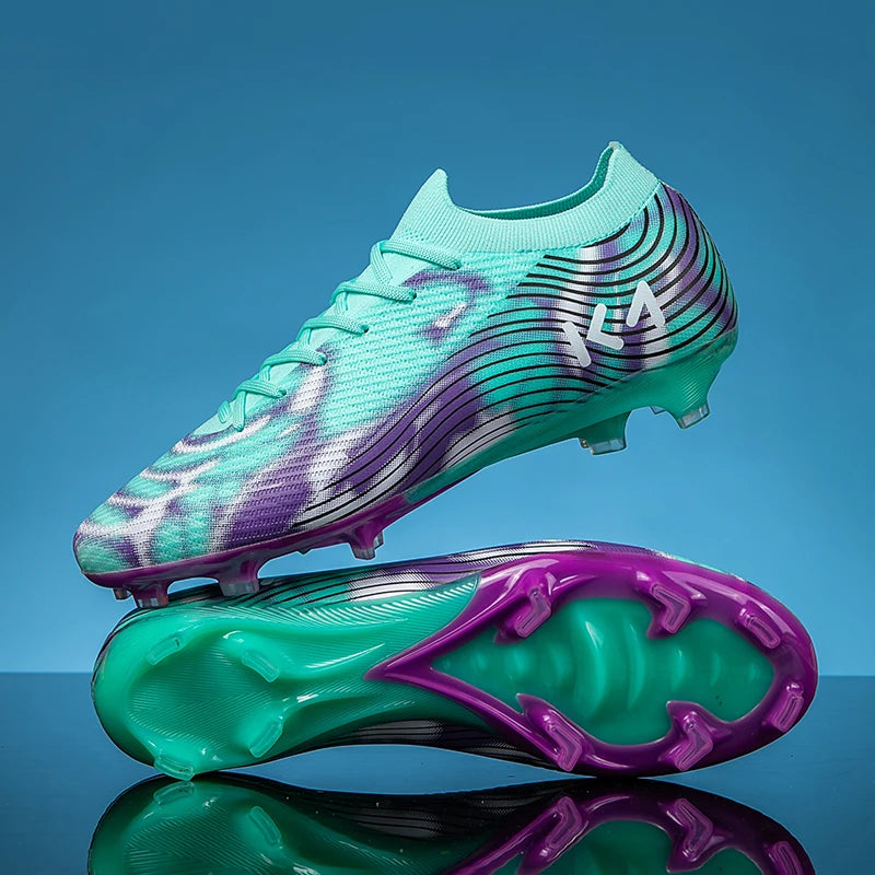 New Men Football Boots Outdoor Sneakers High-quality Grass Cleats Soccer Shoes Boys Match Hot-selling Non-Slip High-top Light