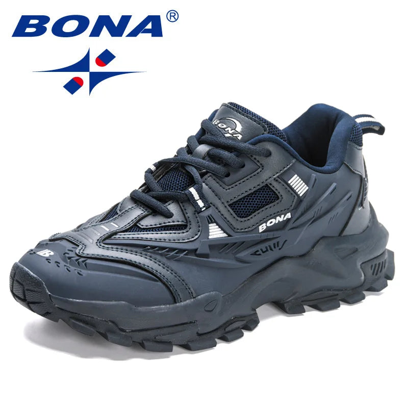 BONA 2023 Nové designové protiskluzové a odolné klasické běžecké boty, pánské sportovní boty na ven, lehké tenisky