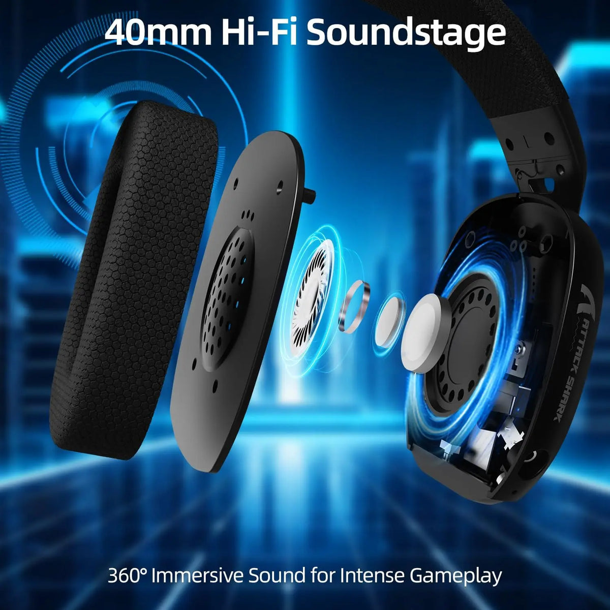 ATTACK SHARK L80PRO Wireless Gaming Headset Tri-Mode Bluetooth Gaming Headphones with Dual Microphone, Low Latency, Premium Gaming Audio