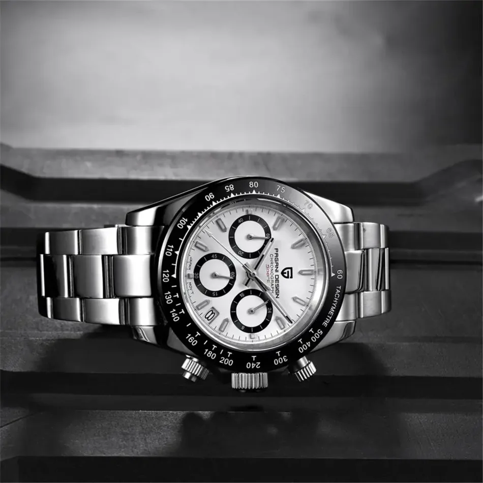 New PAGANI DESIGN PD1644 Luxury Men's Quartz Watch Automatic date Wristwatches Sport 100m Waterproof Chronograph Men Gift