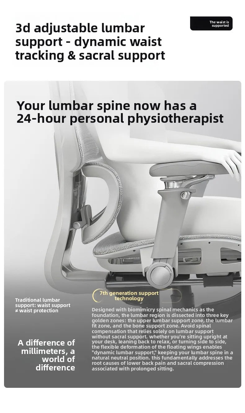 Ergonomic Office Chair with 10D Armrest, Adjustable Height Gaming Chair, Minimalist Computer Chair with Lumbar Support for Study & Work