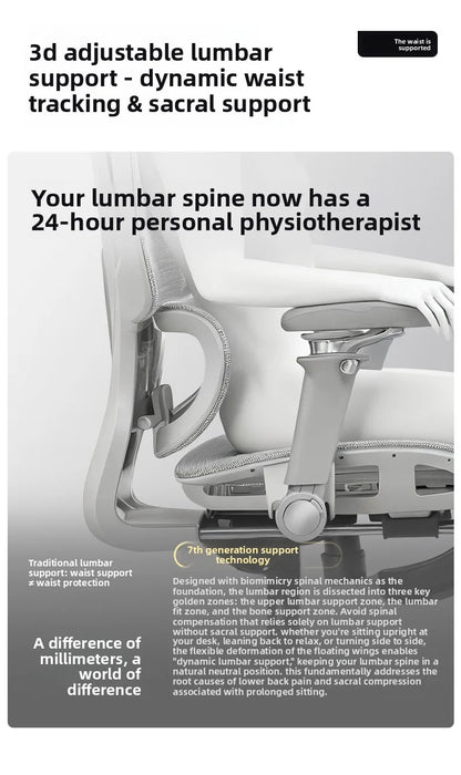 Ergonomic Office Chair with 10D Armrest, Adjustable Height Gaming Chair, Minimalist Computer Chair with Lumbar Support for Study & Work