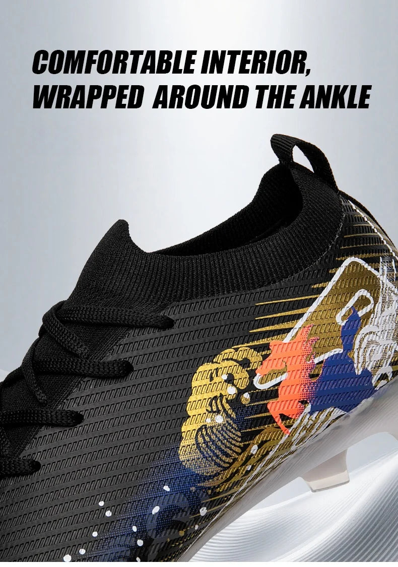 New Men Football Boots Cleats Training Shoes Soccer Shoes Non-Slip Match Ultralight Soccer FG Long Spikes Outdoor Drop Shipping