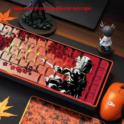 Machima Keycap PBT Cherry Side Engraved Translucent Keyboard Keychain Compatible with MX Switch Gaming Mechanical Keyboard