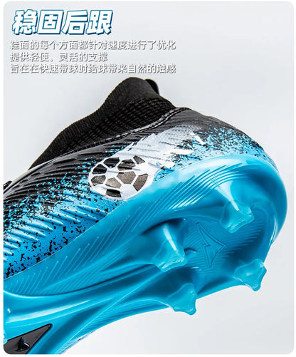 Men Women Football Boots High-top Non-Slip Soccer Sneakers Breathable Futsal Training Shoes Outdoor Grass Ankle Soccer Cleats