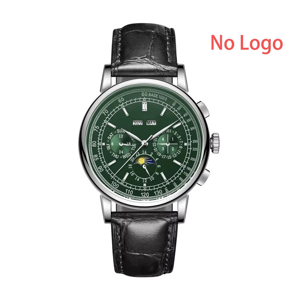 CORGEUT Automatic Mechanical Luxury Watches For Man Business Multification Date Day Month Year 316L Mechanical Men's Watches