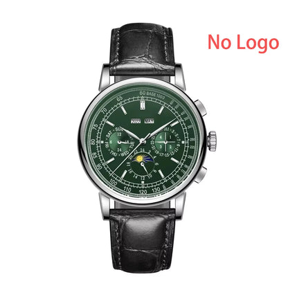 CORGEUT Automatic Mechanical Luxury Watches For Man Business Multification Date Day Month Year 316L Mechanical Men's Watches