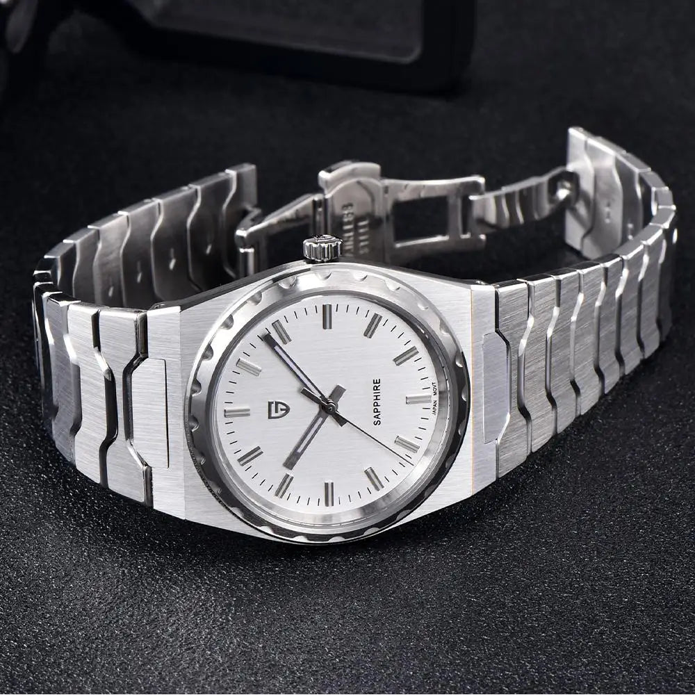 PAGANI DESIGN Men's Quartz Watches Ultra-Thin 7mm Series 37mm Sapphire Stainless Steel Waterproof Watches for Man TMI VJ21