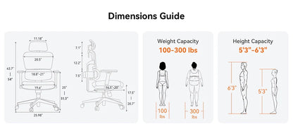 NEWTRAL NT001 Ergonomic Office Chair with Adaptive Lumbar Support, Adjustable Backrest, 3D Armrests, Headrest & Reclining Design