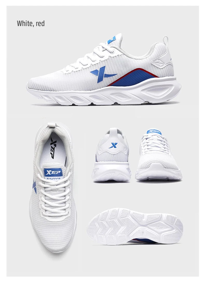 Xtep Running Shoes for Men 2025 Spring Sweat-Absorbing Sports Shoes Wear-Resistant Stability Sporty Sports Sneakers 880119115131