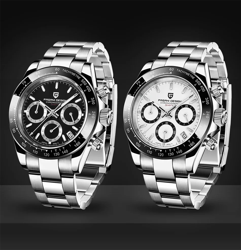 New PAGANI DESIGN PD1644 Luxury Men's Quartz Watch Automatic date Wristwatches Sport 100m Waterproof Chronograph Men Gift