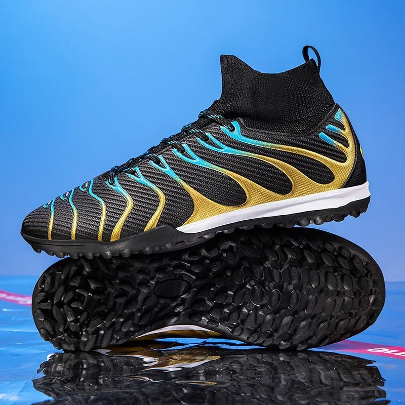 Men Soccer Shoes Sport FG/TF Outdoor Football Boots Training Boys Match Non Slip Long Spikes Cleats Indoor Futsal Comfortable