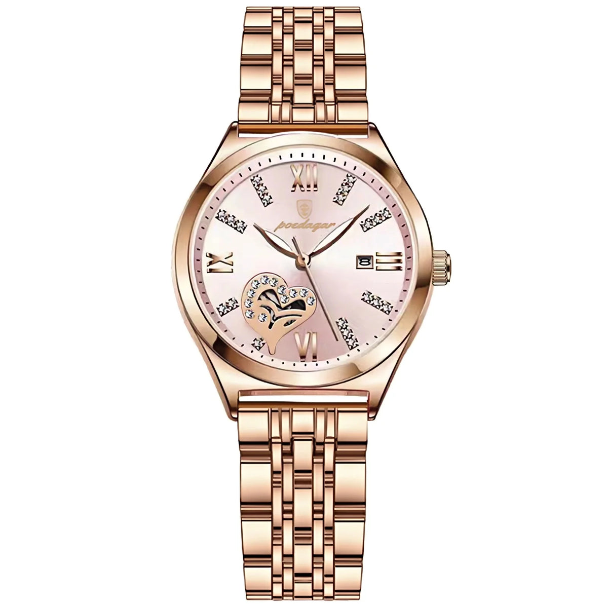 POEDAGAR Top Luxury Woman Watches Waterproof Luminous Date Stainless Steel Women's Quartz Wristwatch Elegant Dress Ladies Watch