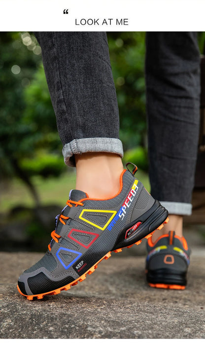 Men Cycling Shoes Outdoor Mountain Cross-Country Cycling Shoes Men Non-Slip Wear-Resistant Cycling Training Shoes Hiking Shoes