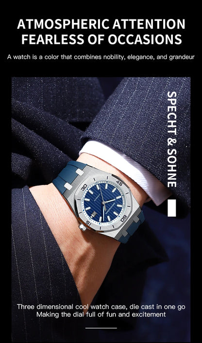 Specht & Sohne New 40mm Men Automatic Mechanical Watches Men Luxury Stainless Steel Watch Rubber Relogio Masculino Waterproof
