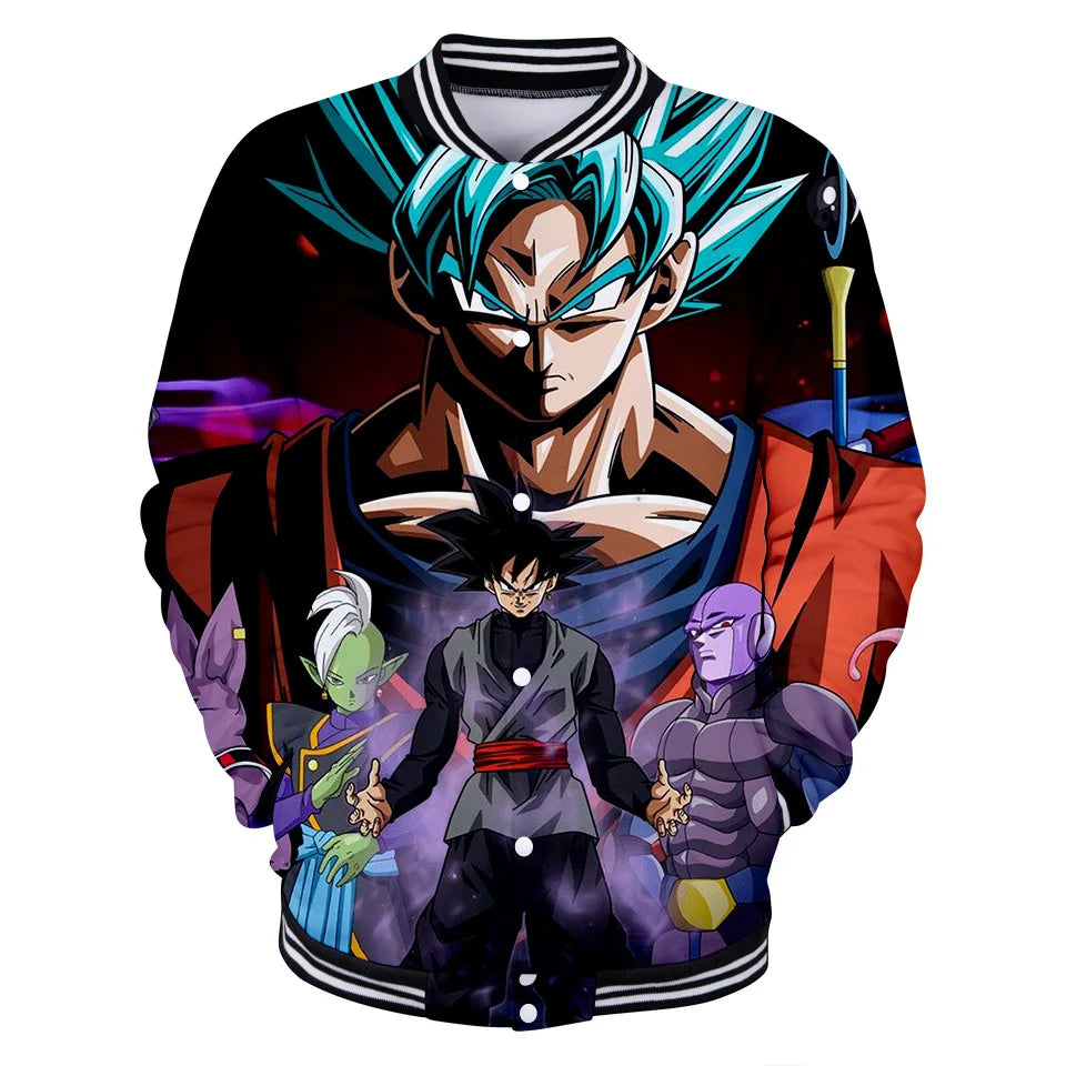 New Japanese Anime Dragon Ball Z Varsity Jacket Autumn Casual Sweatshirt Hoodie Coat Jacket Brand Baseball Jacket