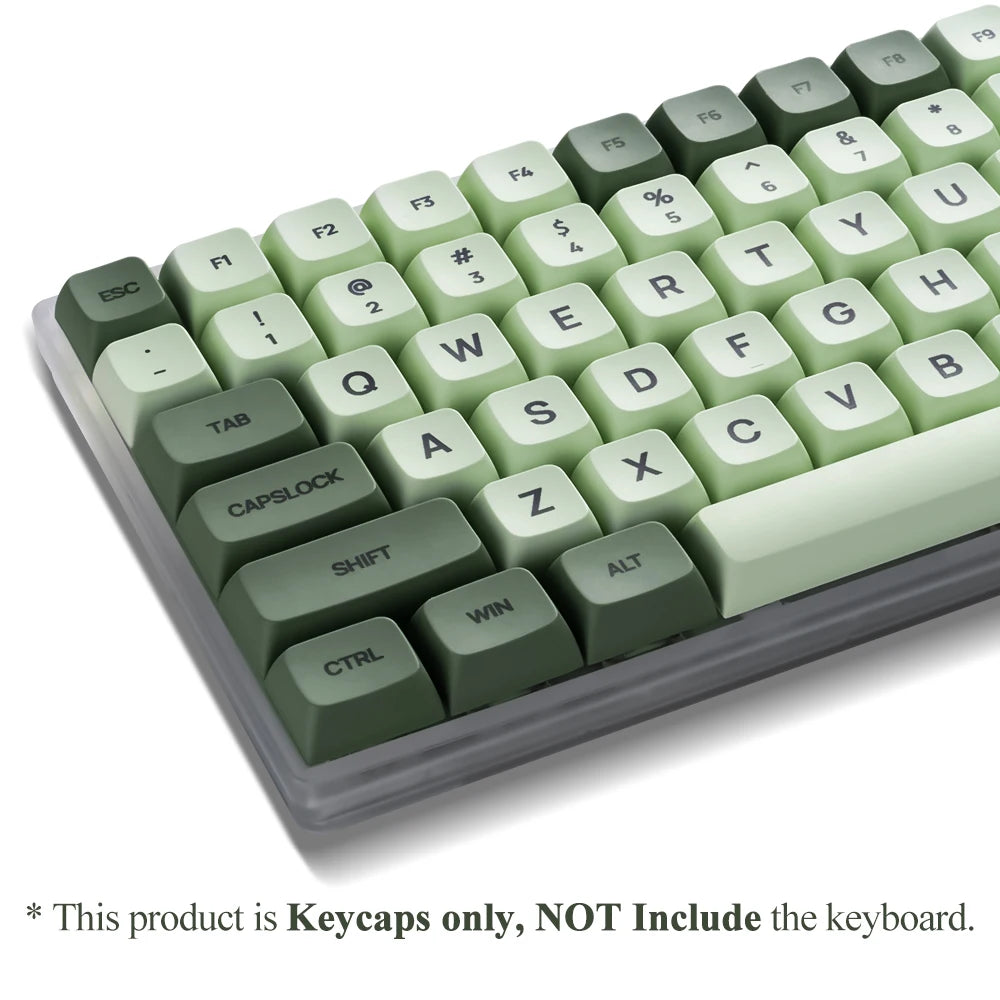 125 Tasten XDA PBT Tastenkappen-Set Matcha Green für mechanische Tastaturen mit 61/64/68/75/87/98/104/108 Tasten für Cherry/Gateron/Otemu/Kailh