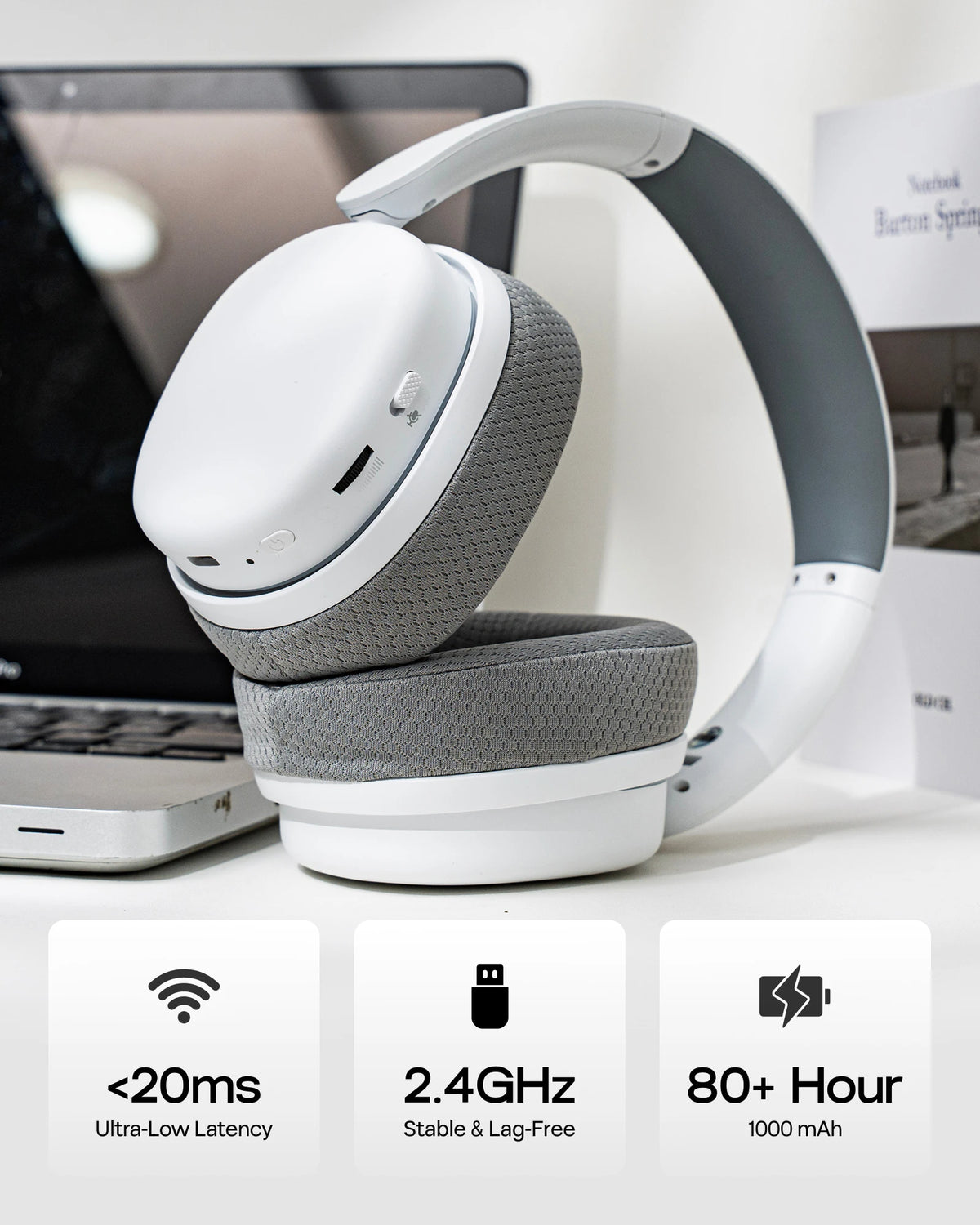 Auriculares gaming AULA G7 Pro con sonido envolvente 7.1, Bluetooth 5.3 inalámbrico y micrófono con cancelación de ruido para PS5/PS4/PC/Switch