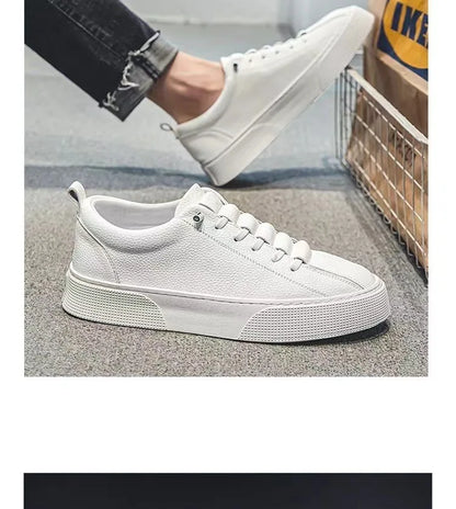 Men Sneakers Casual Shoes Men Flats Zapatillas Hombre Lightweight PU Leather Breathable Shoe Mens White Sports Tenis Shoes
