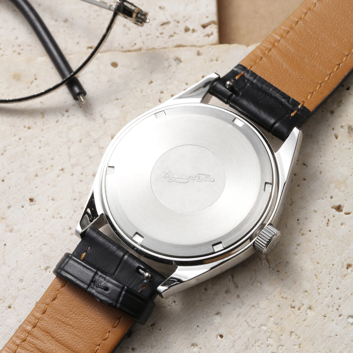 【Tempo de escape】Relógio de quartzo com caixa de 40 mm, VH31, ponteiros com tratamento térmico