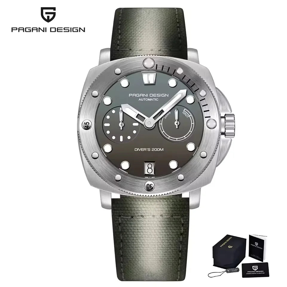 PAGANI DESIGN Men's Watches New Diver Automatic Mechanical Watch Sapphire Stainless Steel Sport 20 Bar Clock Relogios Masculino