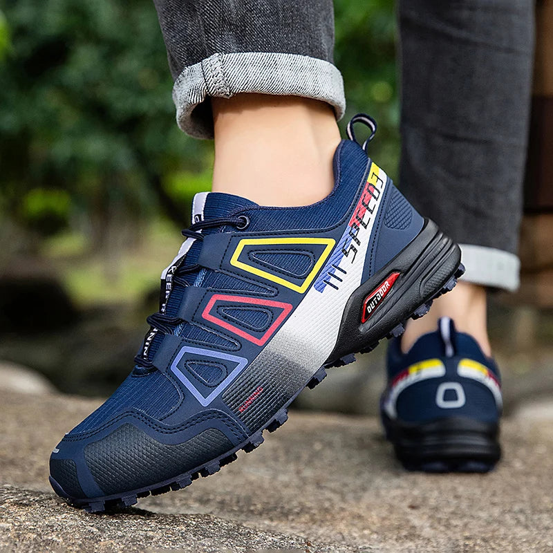 Men Waterproof Hiking Shoes Wear-Resistant Outdoor Shoes Leather Hiking Hunting Tactical Sports Shoes Men
