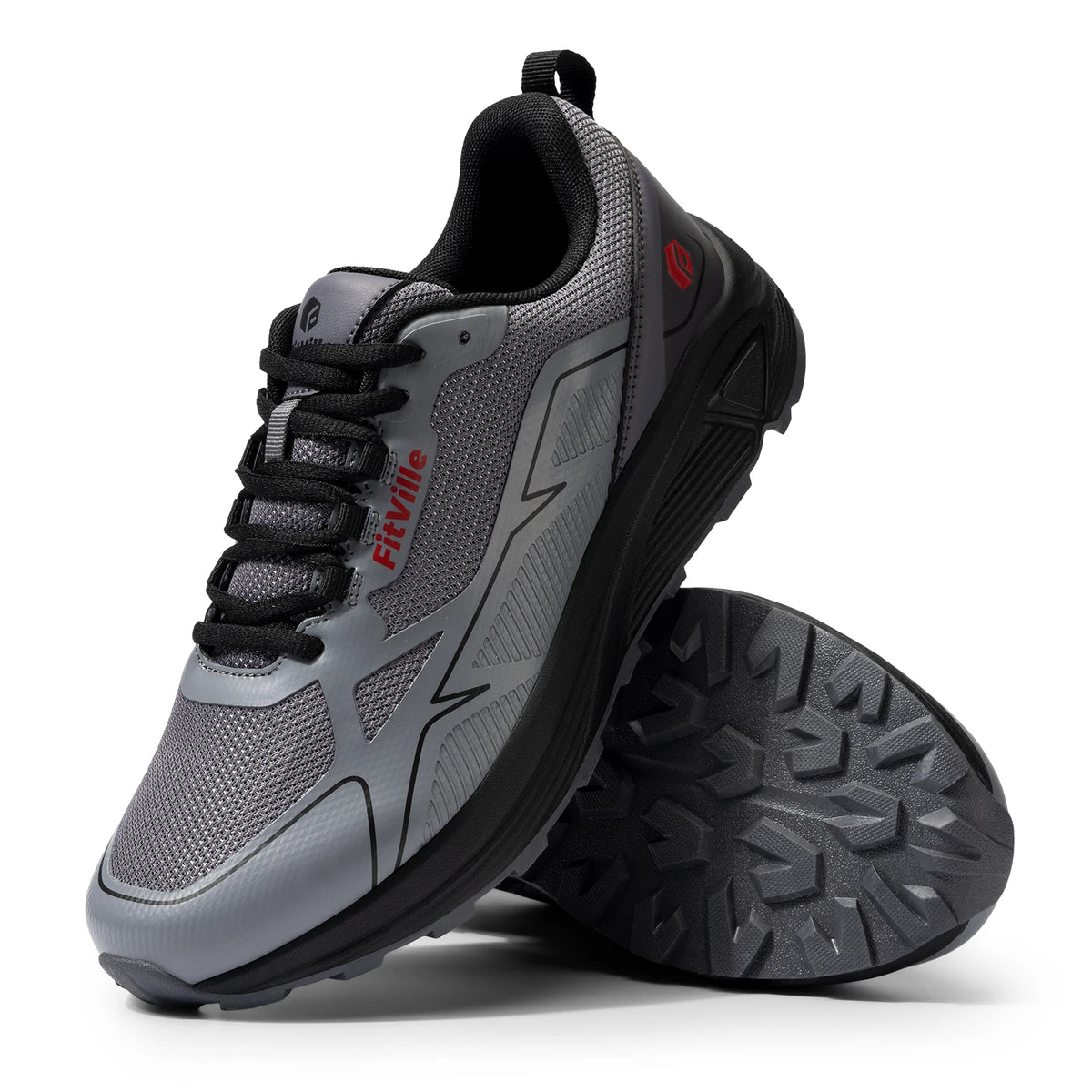 FitVille Non-Slip Trail Running Shoes Men's Sneakers Extra Wide Lightweight for Male Swollen Feet Arch Support Pain Relief