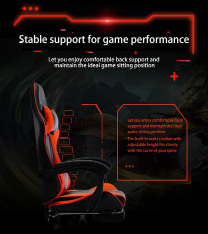 Computer Gaming Chair Reclining Office Chair with Adjustable Height, Ergonomic Computer Gaming Chair, 360° Swivel Racing Office Chair with Adjustable Armrests