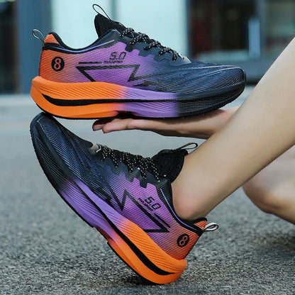 Brand Men Carbon Plate Running Shoes Soft Cushion Shock Absorbing Sports Shoes Unisex Sneakers Light Anti-Slip Training Shoes